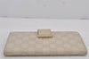 Authentic GUCCI Guccissima GG Leather Long Wallet Purse 212089 White 8194J