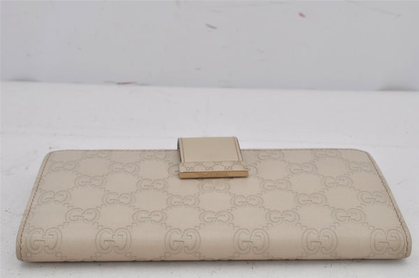 Authentic GUCCI Guccissima GG Leather Long Wallet Purse 212089 White 8194J