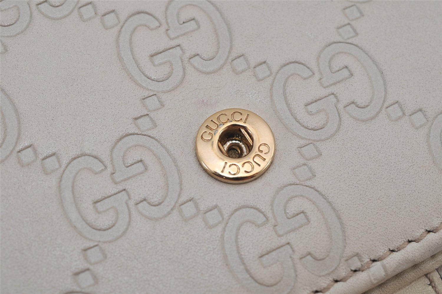 Authentic GUCCI Guccissima GG Leather Long Wallet Purse 212089 White 8194J