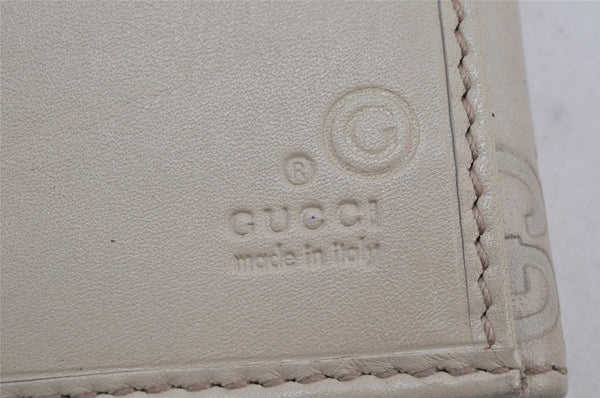 Authentic GUCCI Guccissima GG Leather Long Wallet Purse 212089 White 8194J