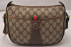 Authentic GUCCI Web Sherry Line Shoulder Cross Bag GG PVC Leather Brown 8195J