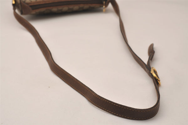 Authentic GUCCI Web Sherry Line Shoulder Cross Bag GG PVC Leather Brown 8195J