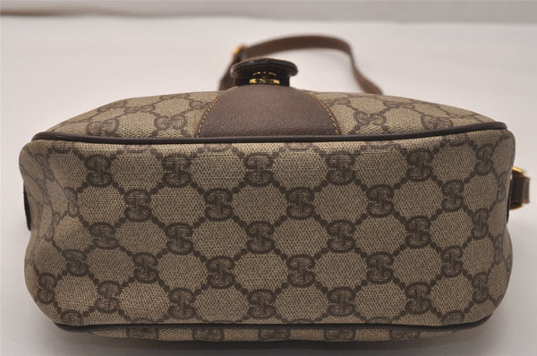 Authentic GUCCI Web Sherry Line Shoulder Cross Bag GG PVC Leather Brown 8195J