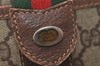 Authentic GUCCI Web Sherry Line Shoulder Cross Bag GG PVC Leather Brown 8195J
