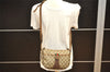 Authentic GUCCI Web Sherry Line Shoulder Cross Bag GG PVC Leather Brown 8195J