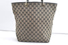 Authentic GUCCI Vintage Shoulder Tote Bag GG Canvas Leather 0021098 Black 8196J
