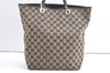 Authentic GUCCI Vintage Shoulder Tote Bag GG Canvas Leather 0021098 Black 8196J
