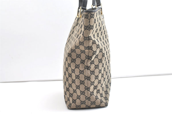 Authentic GUCCI Vintage Shoulder Tote Bag GG Canvas Leather 0021098 Black 8196J
