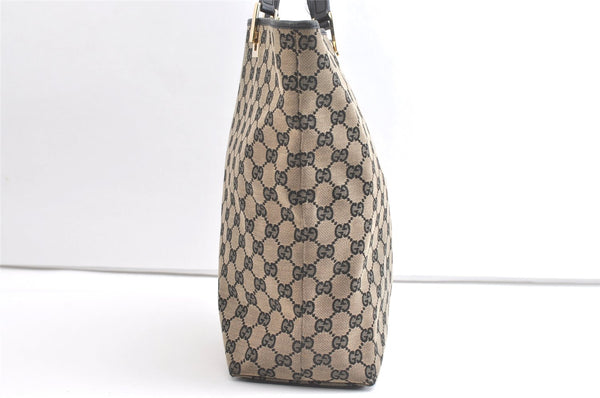 Authentic GUCCI Vintage Shoulder Tote Bag GG Canvas Leather 0021098 Black 8196J