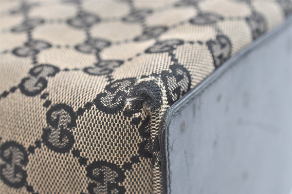 Authentic GUCCI Vintage Shoulder Tote Bag GG Canvas Leather 0021098 Black 8196J