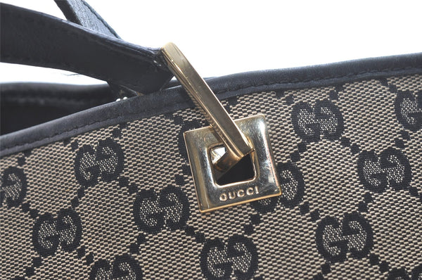 Authentic GUCCI Vintage Shoulder Tote Bag GG Canvas Leather 0021098 Black 8196J