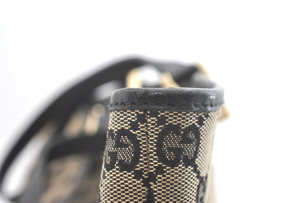 Authentic GUCCI Vintage Shoulder Tote Bag GG Canvas Leather 0021098 Black 8196J