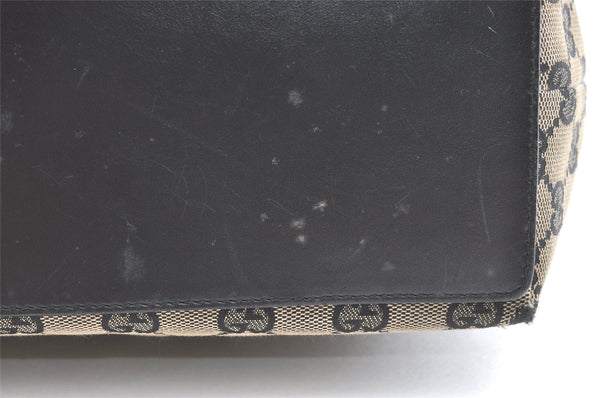 Authentic GUCCI Vintage Shoulder Tote Bag GG Canvas Leather 0021098 Black 8196J