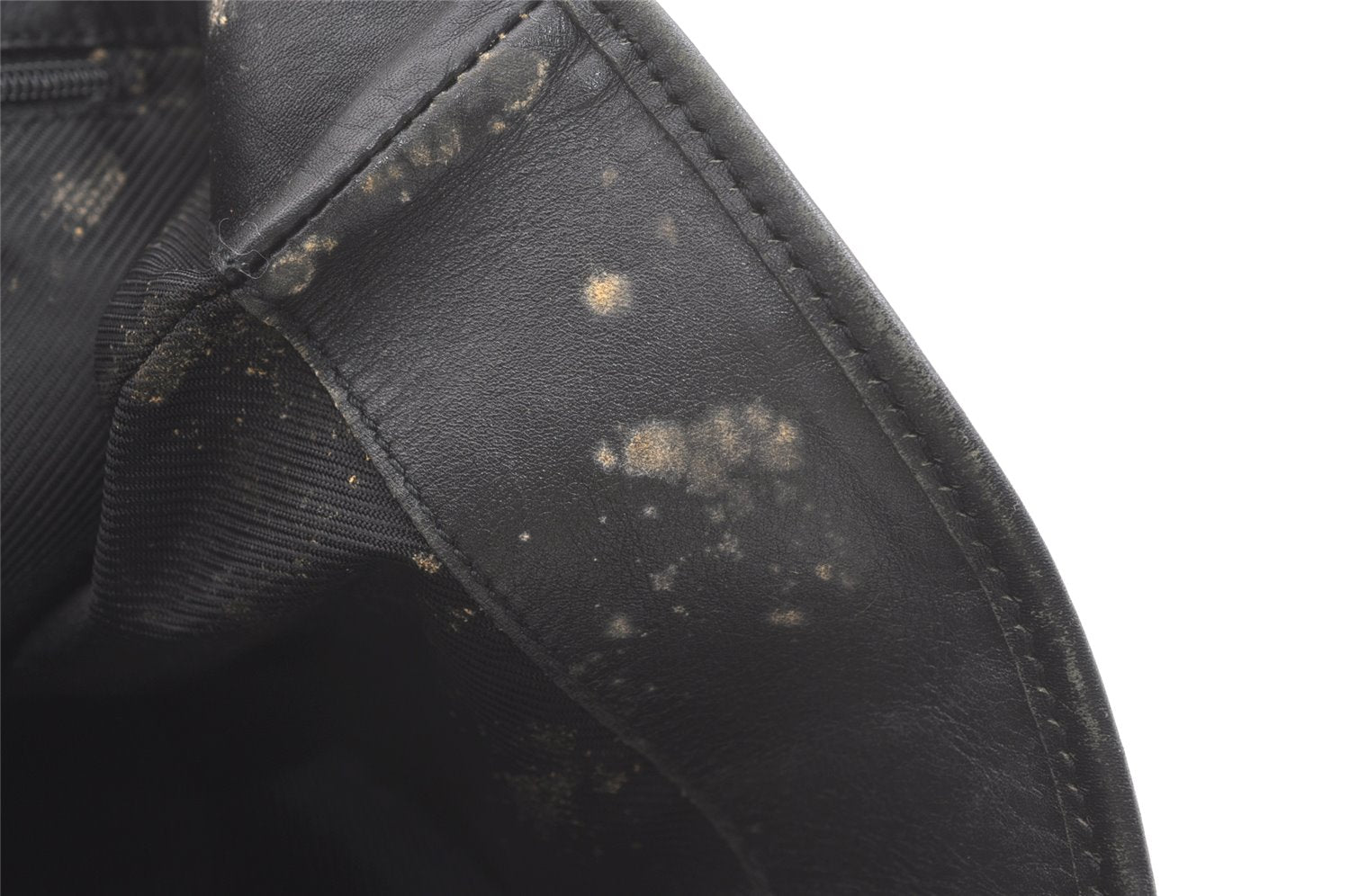 Authentic GUCCI Vintage Shoulder Tote Bag GG Canvas Leather 0021098 Black 8196J