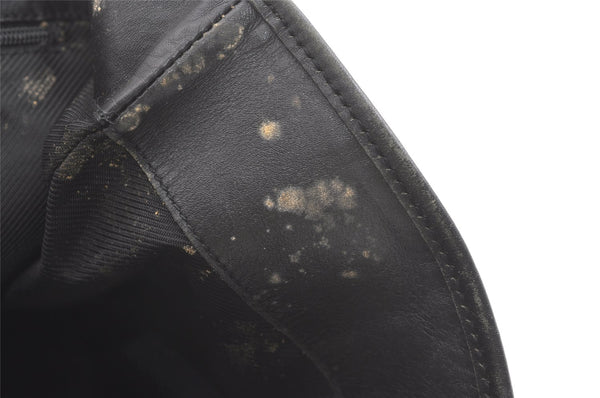 Authentic GUCCI Vintage Shoulder Tote Bag GG Canvas Leather 0021098 Black 8196J