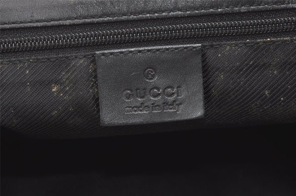 Authentic GUCCI Vintage Shoulder Tote Bag GG Canvas Leather 0021098 Black 8196J