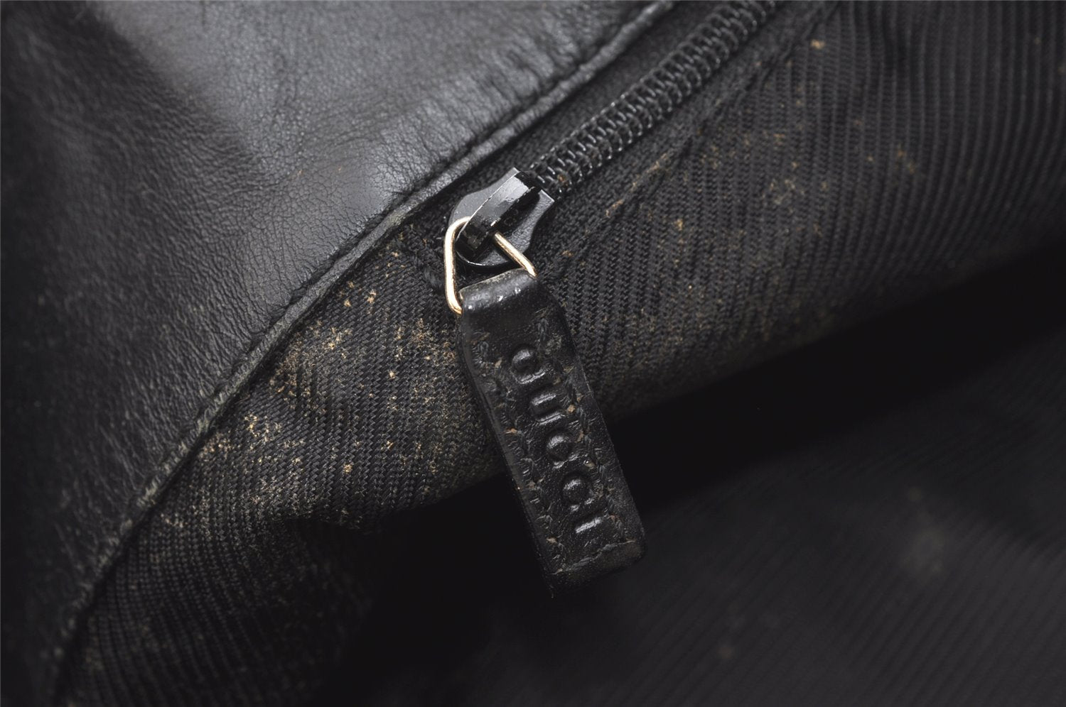 Authentic GUCCI Vintage Shoulder Tote Bag GG Canvas Leather 0021098 Black 8196J