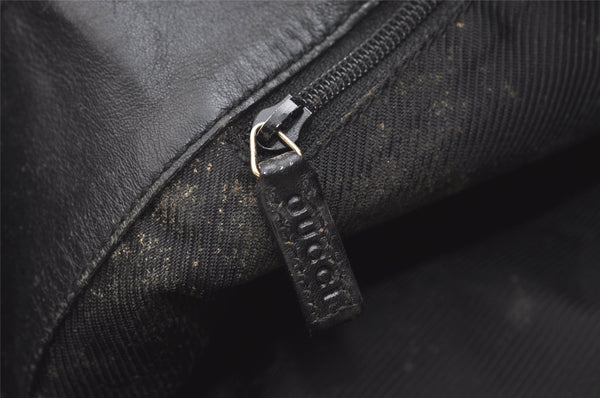 Authentic GUCCI Vintage Shoulder Tote Bag GG Canvas Leather 0021098 Black 8196J