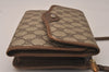 Authentic GUCCI Vintage Shoulder Cross Body Bag Purse GG PVC Leather Brown 8197J