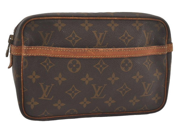 Authentic Louis Vuitton Monogram Compiegne 23 Clutch Hand Bag M51847 LV 8198I