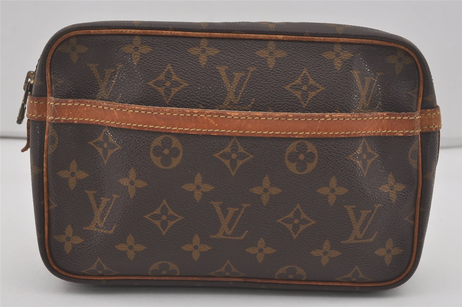 Authentic Louis Vuitton Monogram Compiegne 23 Clutch Hand Bag M51847 LV 8198I