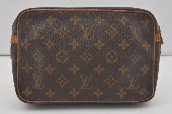 Authentic Louis Vuitton Monogram Compiegne 23 Clutch Hand Bag M51847 LV 8198I