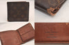Authentic Louis Vuitton Monogram Bifold Wallet Purse 3Set Brown LV 8198M