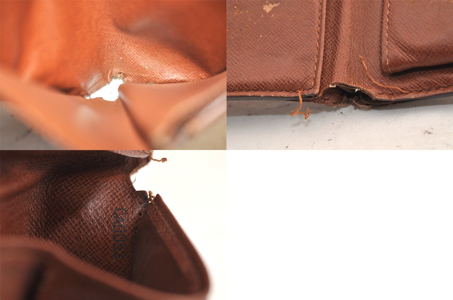 Authentic Louis Vuitton Monogram Bifold Wallet Purse 3Set Brown LV 8198M