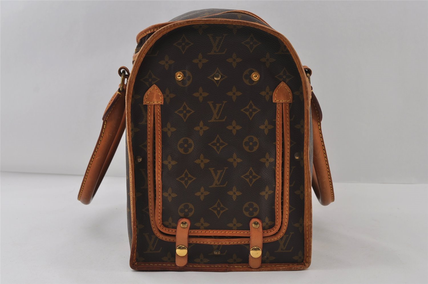 Authentic Louis Vuitton Monogram Sac Chien 40 Pet Carrier Bag M42024 LV 8199I