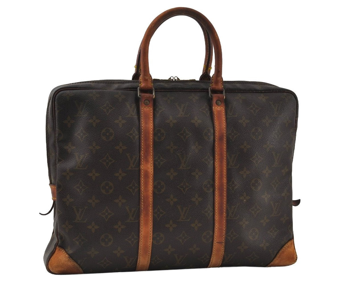 Authentic Louis Vuitton Monogram Porte Documents Voyage M53361 Briefcase 8200I