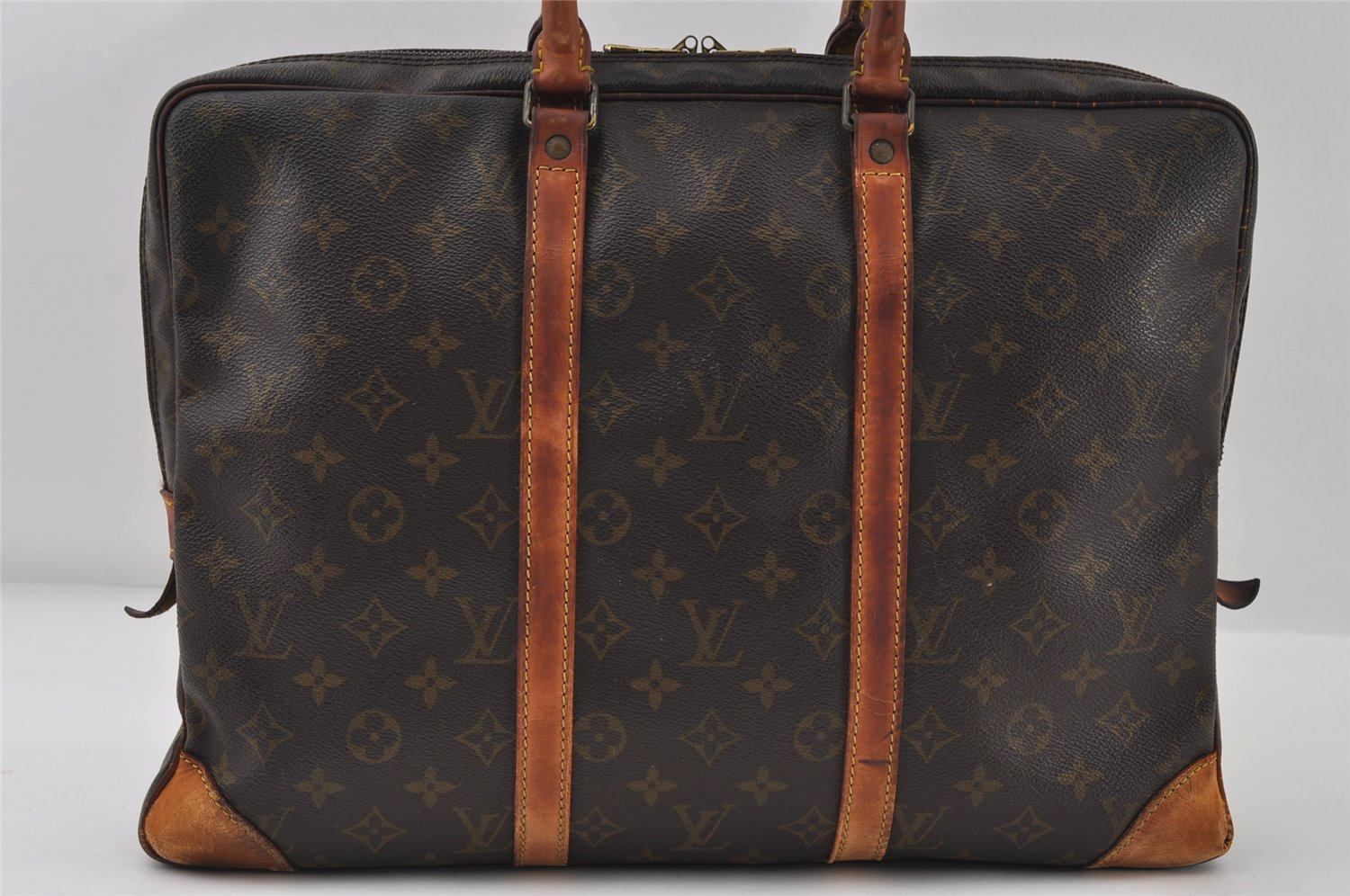 Authentic Louis Vuitton Monogram Porte Documents Voyage M53361 Briefcase 8200I