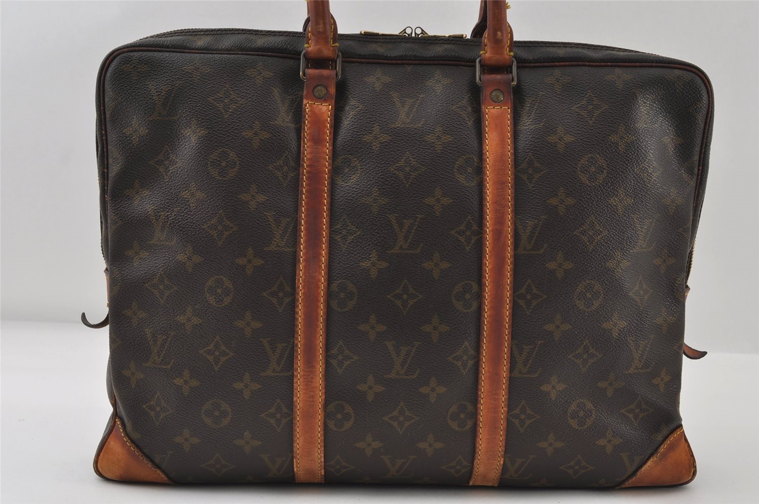 Authentic Louis Vuitton Monogram Porte Documents Voyage M53361 Briefcase 8200I