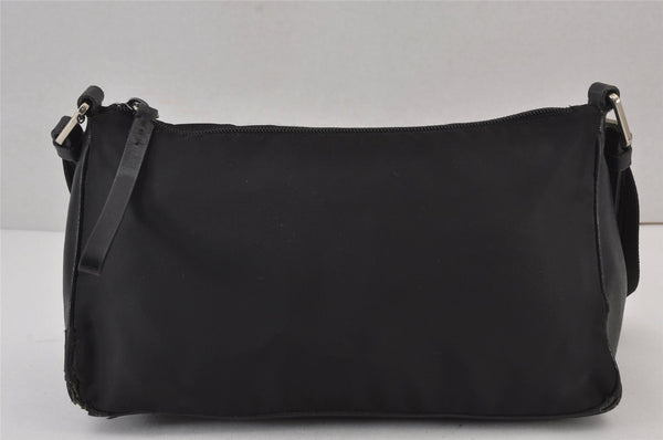 Authentic PRADA Vintage Nylon Tessuto Leather Shoulder Bag Purse Black 8201J