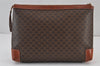 Authentic CELINE Macadam Blason Pattern Clutch Bag PVC Leather Brown Junk 8202J