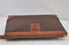 Authentic CELINE Macadam Blason Pattern Clutch Bag PVC Leather Brown Junk 8202J