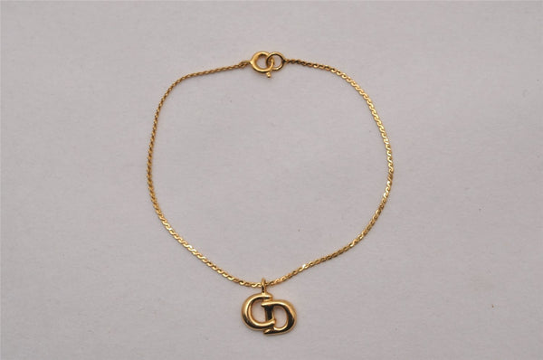 Authentic Christian Dior Vintage Chain Bracelet Gold Tone CD 8205I