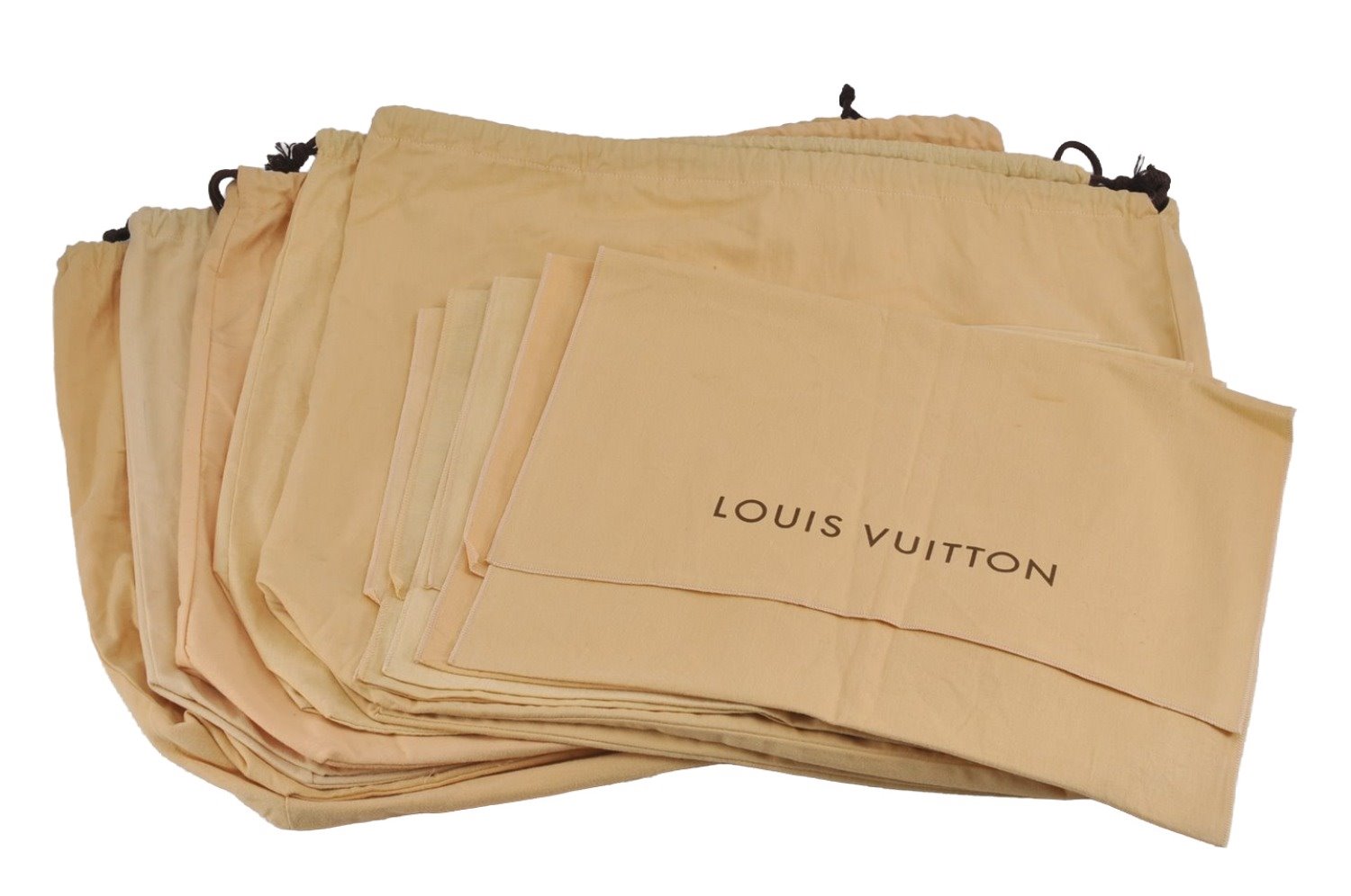 Authentic Louis Vuitton Dust Bag 10 Set Cotton Beige 23.6x18.9x6.3 LV 8208J