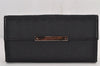 Authentic GUCCI Vintage Long Wallet Purse GG Canvas Leather 112715 Black 8209J