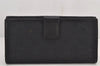 Authentic GUCCI Vintage Long Wallet Purse GG Canvas Leather 112715 Black 8209J