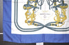 Authentic HERMES Carre 90 Scarf "BRIDES de GALA par" Silk Blue 8212I