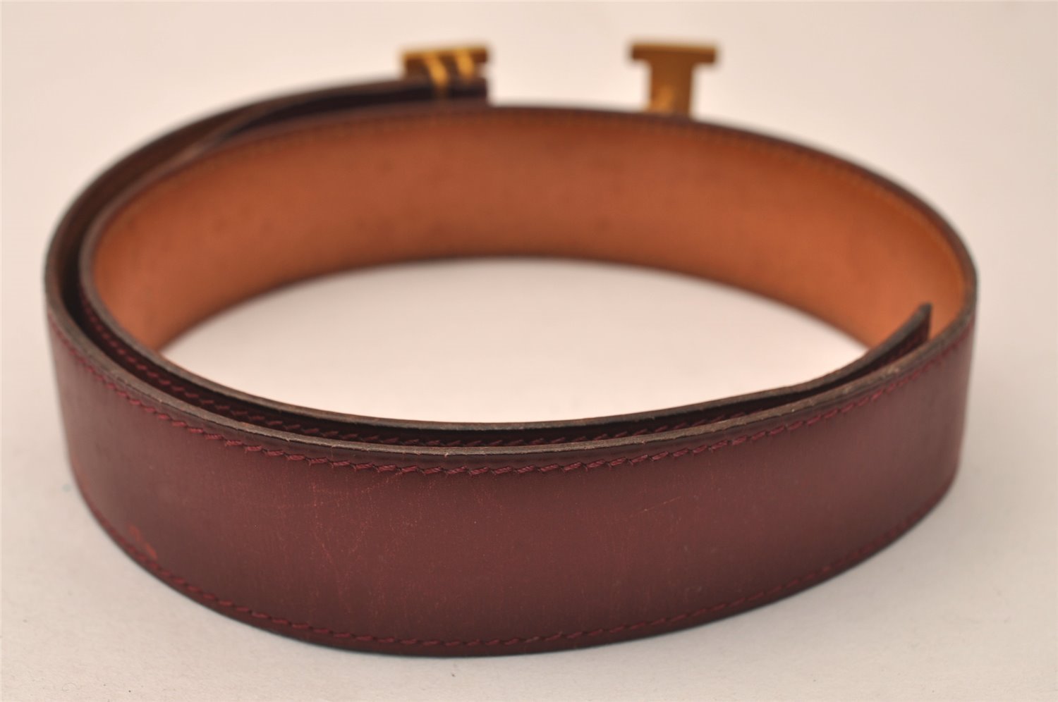 Authentic HERMES Leather Belt Reversible Size 65cm 25.6