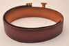 Authentic HERMES Leather Belt Reversible Size 65cm 25.6" Bordeaux Brown 8212J