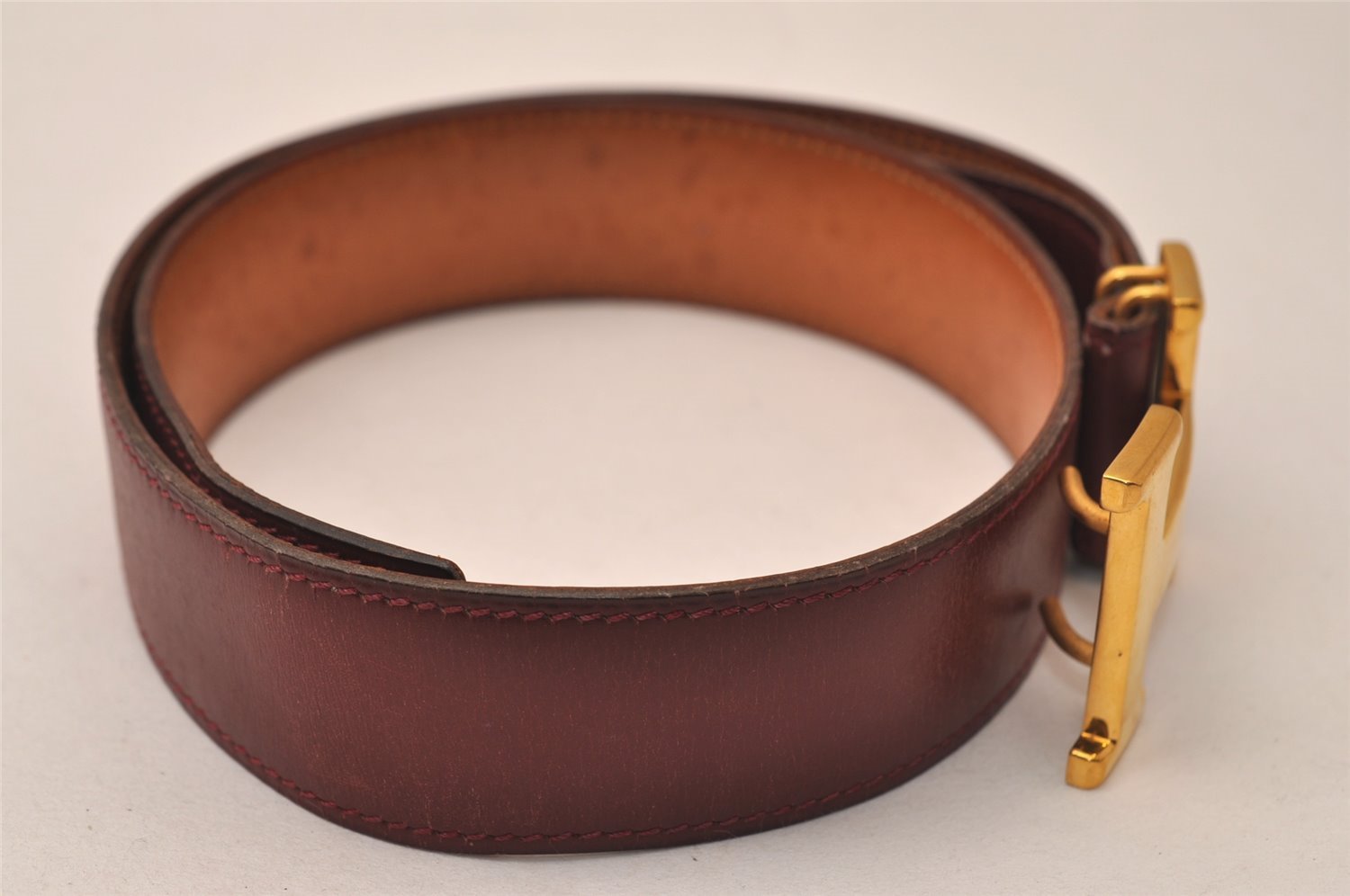 Authentic HERMES Leather Belt Reversible Size 65cm 25.6