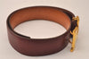 Authentic HERMES Leather Belt Reversible Size 65cm 25.6" Bordeaux Brown 8212J