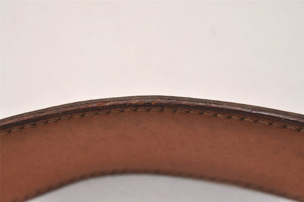 Authentic HERMES Leather Belt Reversible Size 65cm 25.6" Bordeaux Brown 8212J