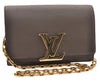 Auth Louis Vuitton Pochette Louise GM Chain Shoulder Bag Leather Brown LV 8214I