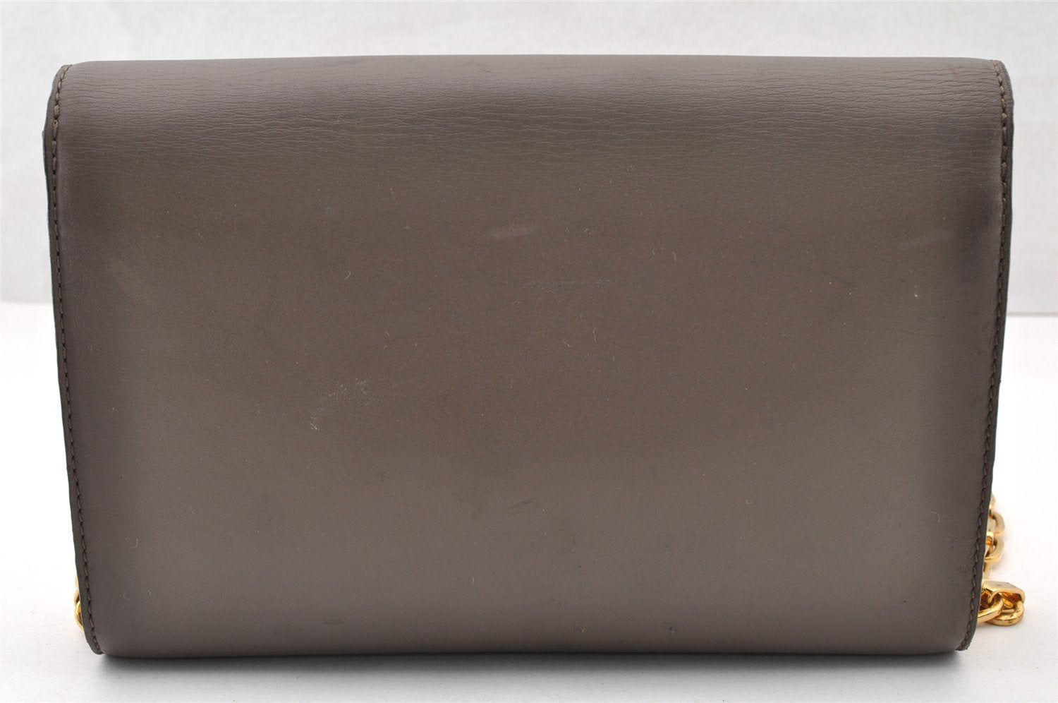 Auth Louis Vuitton Pochette Louise GM Chain Shoulder Bag Leather Brown LV 8214I