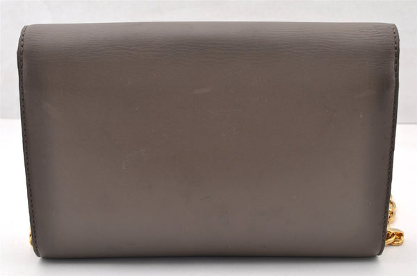 Auth Louis Vuitton Pochette Louise GM Chain Shoulder Bag Leather Brown LV 8214I