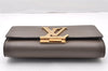 Auth Louis Vuitton Pochette Louise GM Chain Shoulder Bag Leather Brown LV 8214I
