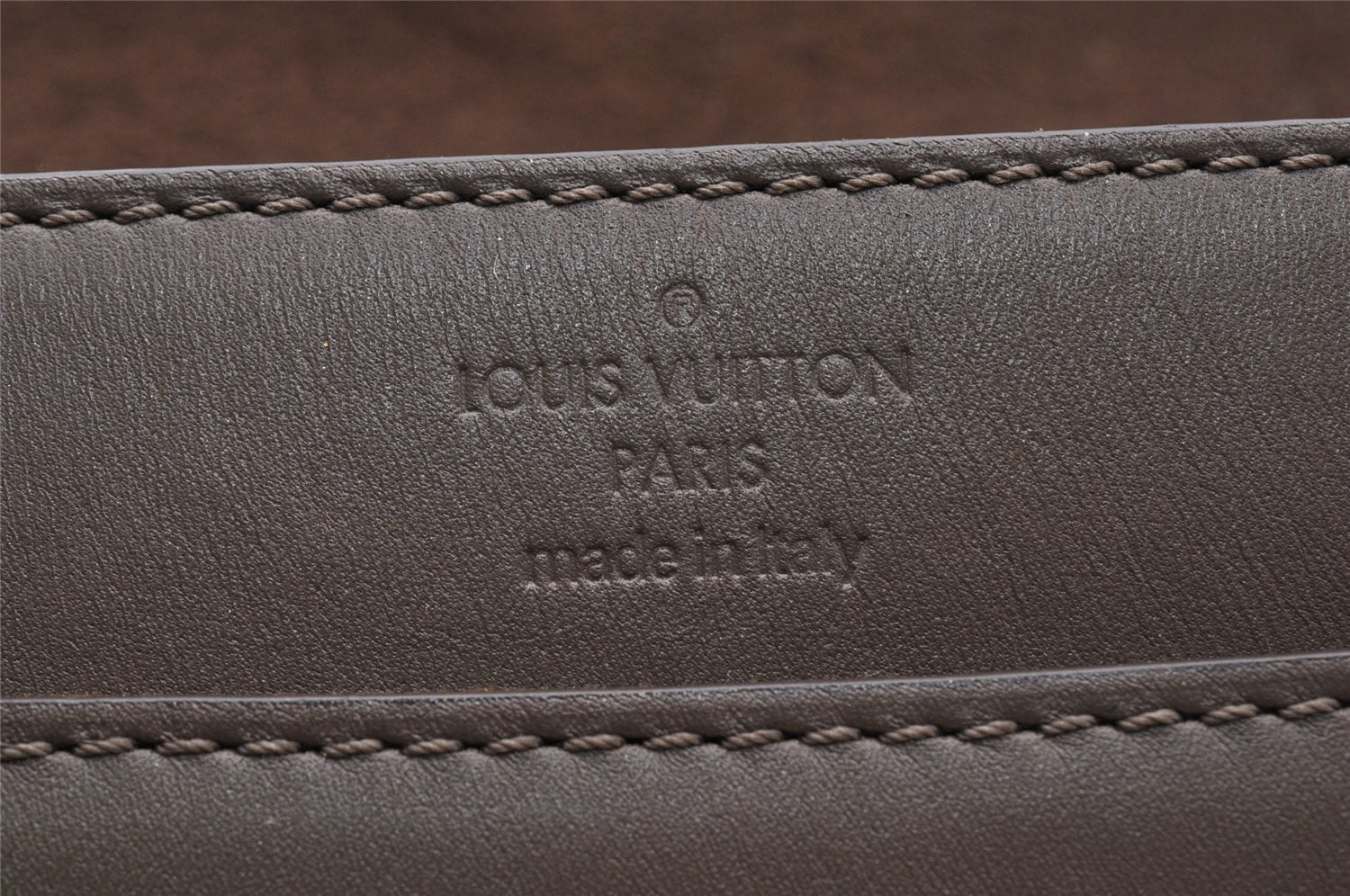 Auth Louis Vuitton Pochette Louise GM Chain Shoulder Bag Leather Brown LV 8214I